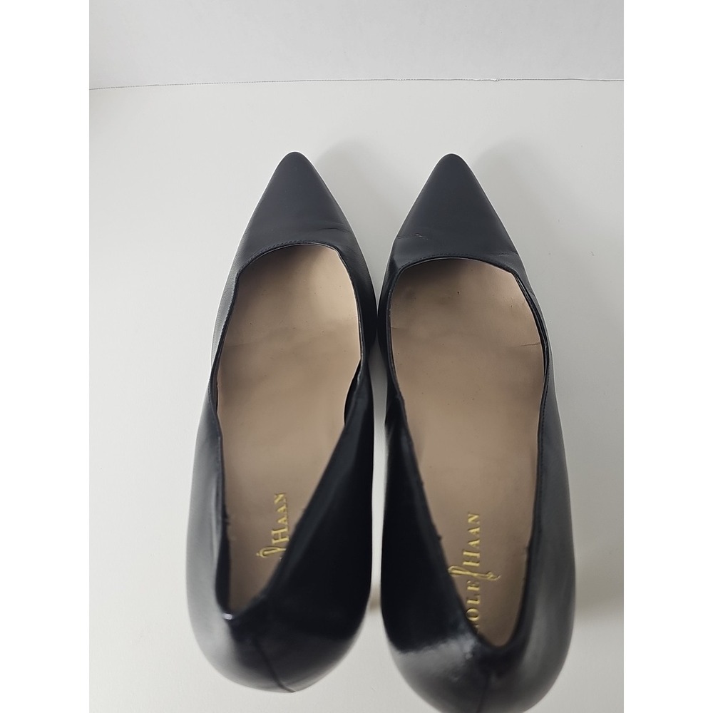 COLE HAAN Black Leather Pointed Toe High Heels  Shoes Women's Size 7.5B‎ - Picture 14 of 15